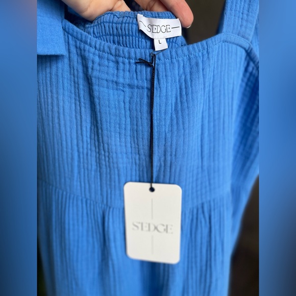 SEDGE Gauze Maxi Wendy Dress in Indigo Blue - Picture 4 of 8